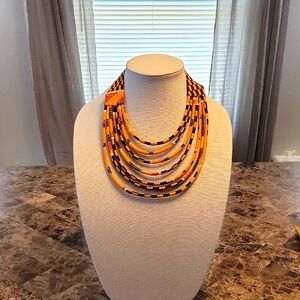 Multicolor Fabric Necklace From Ghana